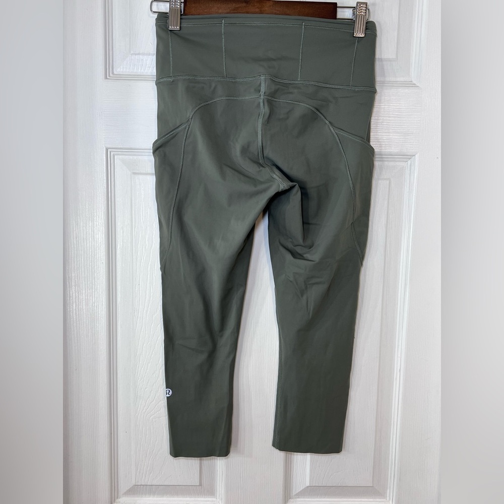 Lululemon Fast and Free Crop II Nulu‎ Leggings in green Size 6 - Picture 4 of 10
